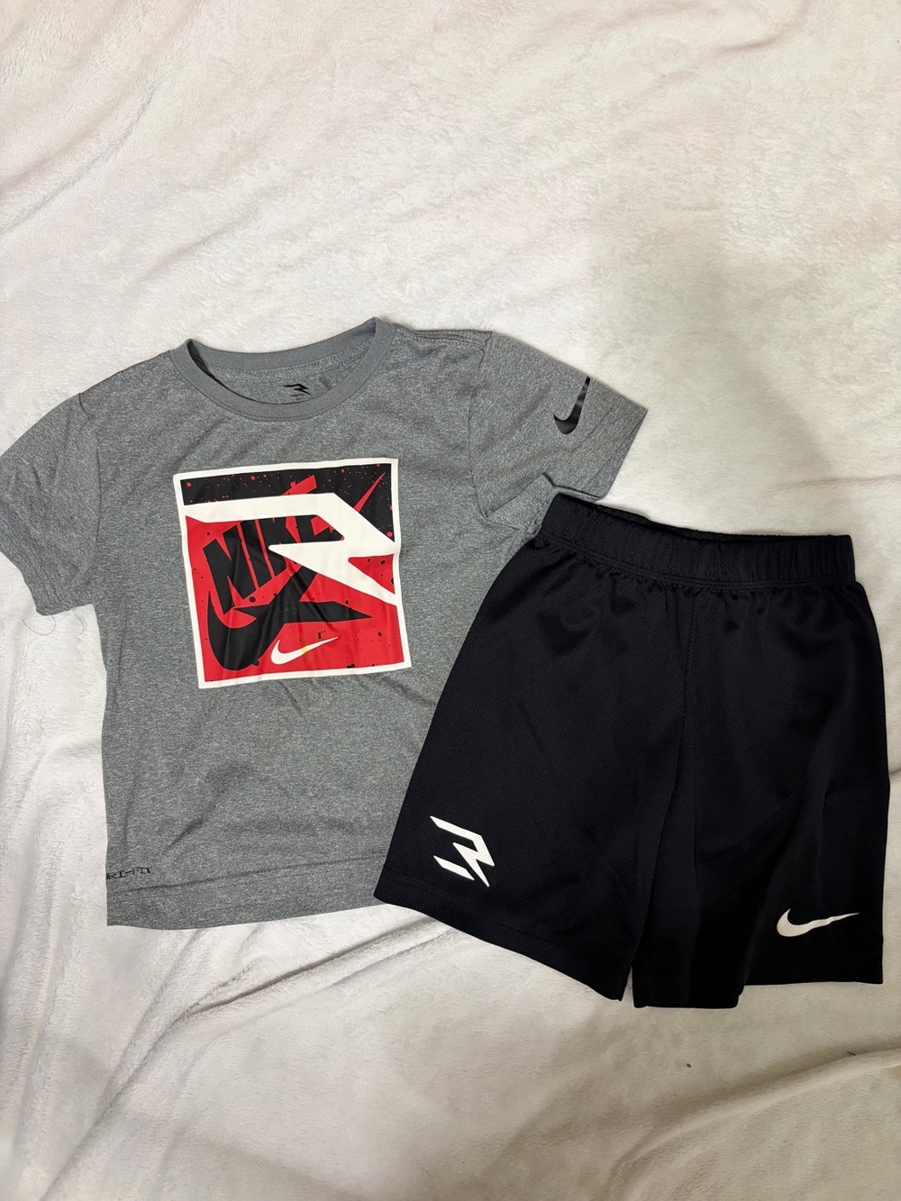 Nike Black Athletic Boys' Shorts with White Swoosh